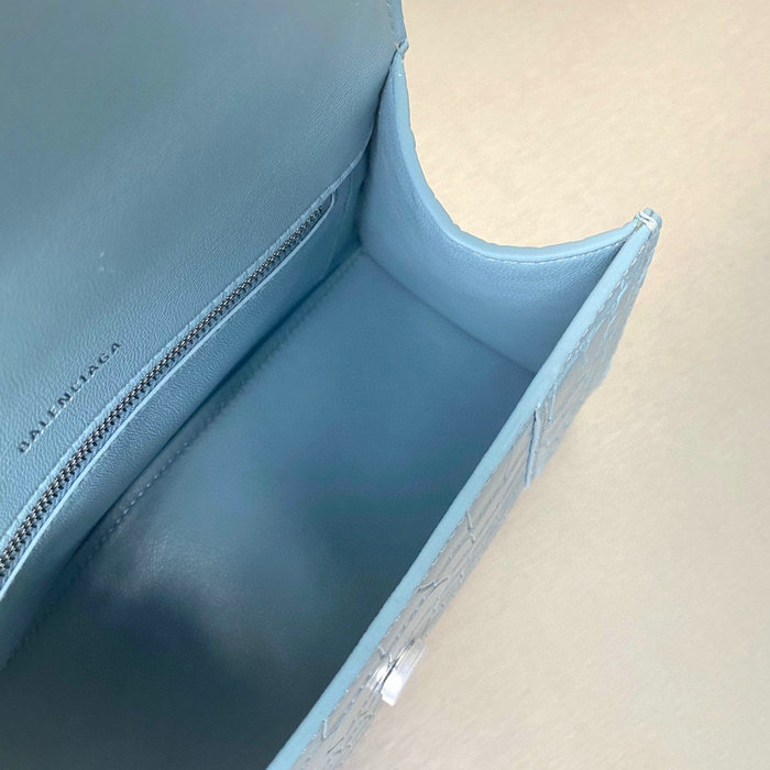 Balenciaga croc-effect leather Hourglass Top Handle Bag B59354B9