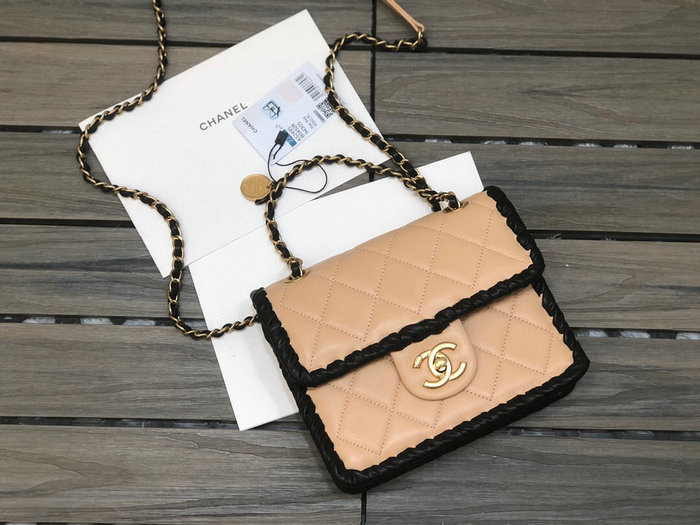 Chanel Lambskin Flap Bag Beige AS2496