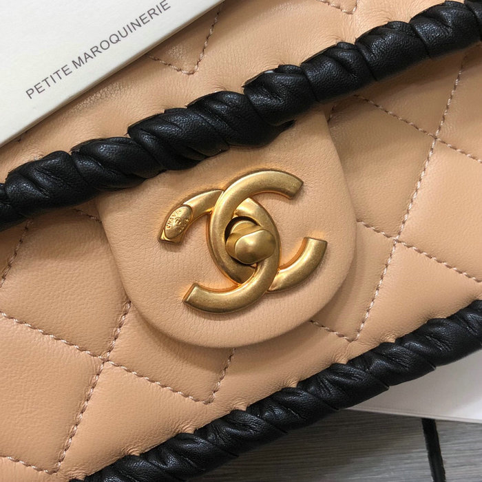 Chanel Lambskin Flap Bag Beige AS2496