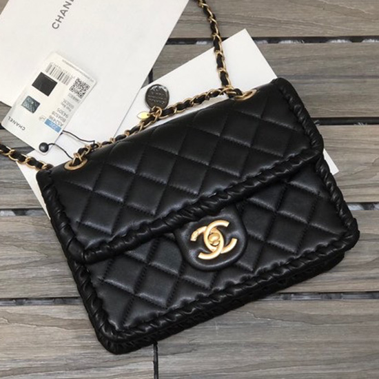 Chanel Lambskin Flap Bag Black AS2496