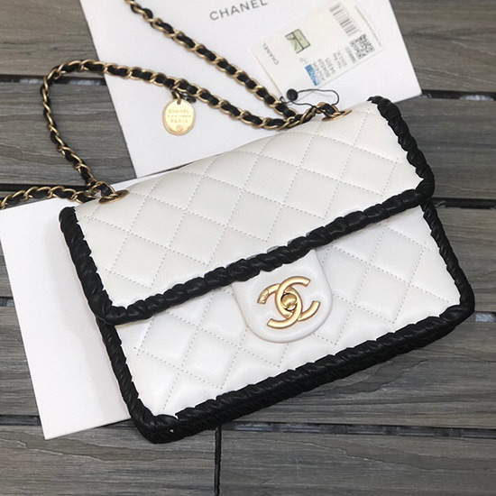 Chanel Lambskin Flap Bag White AS2496