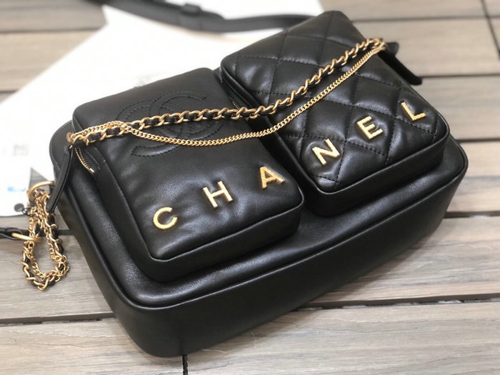 Chanel Small Calfskin Camera Case Black AS2923