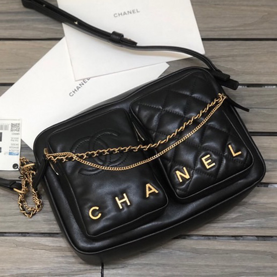 Chanel Small Calfskin Camera Case Black AS2923