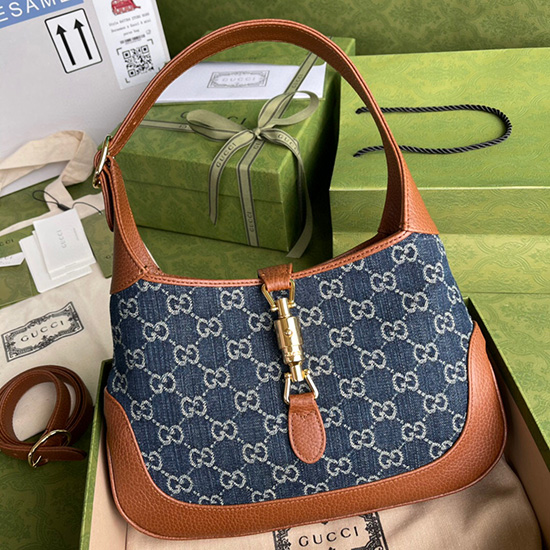Gucci Denim Jackie 1961 Small Shoulder Bag 636706