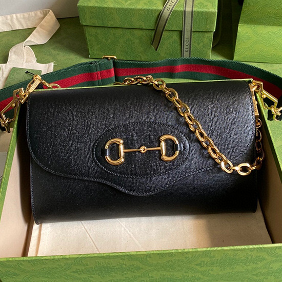 Gucci Horsebit 1955 Small Leather Bag Black 677286