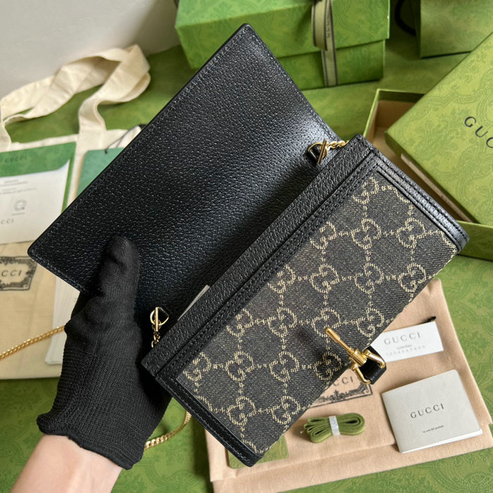Gucci Jackie 1961 Chain Wallet Black 652681