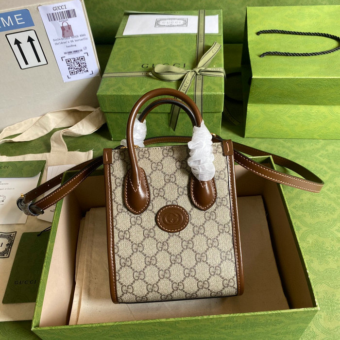 Gucci Mini tote bag with Interlocking G Brown 671623