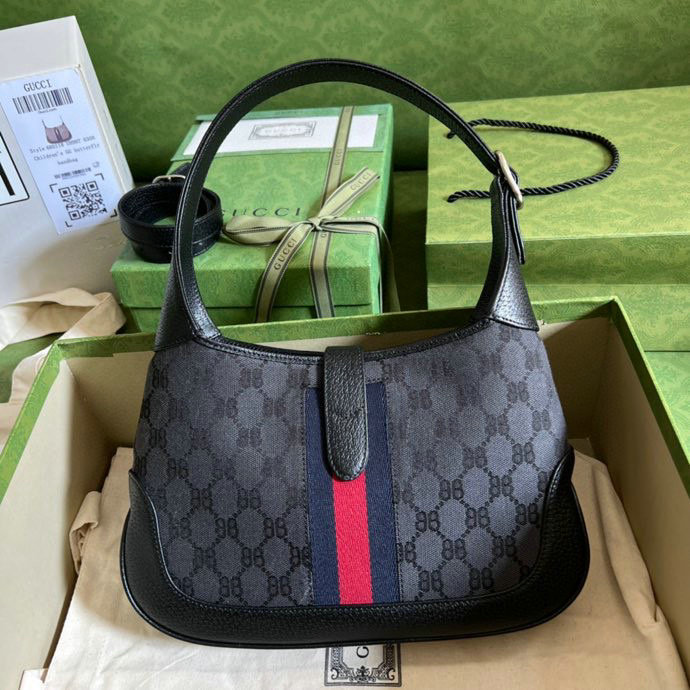 Gucci x Balenciaga Jackie 1961 Small Hobo Bag Black 680118