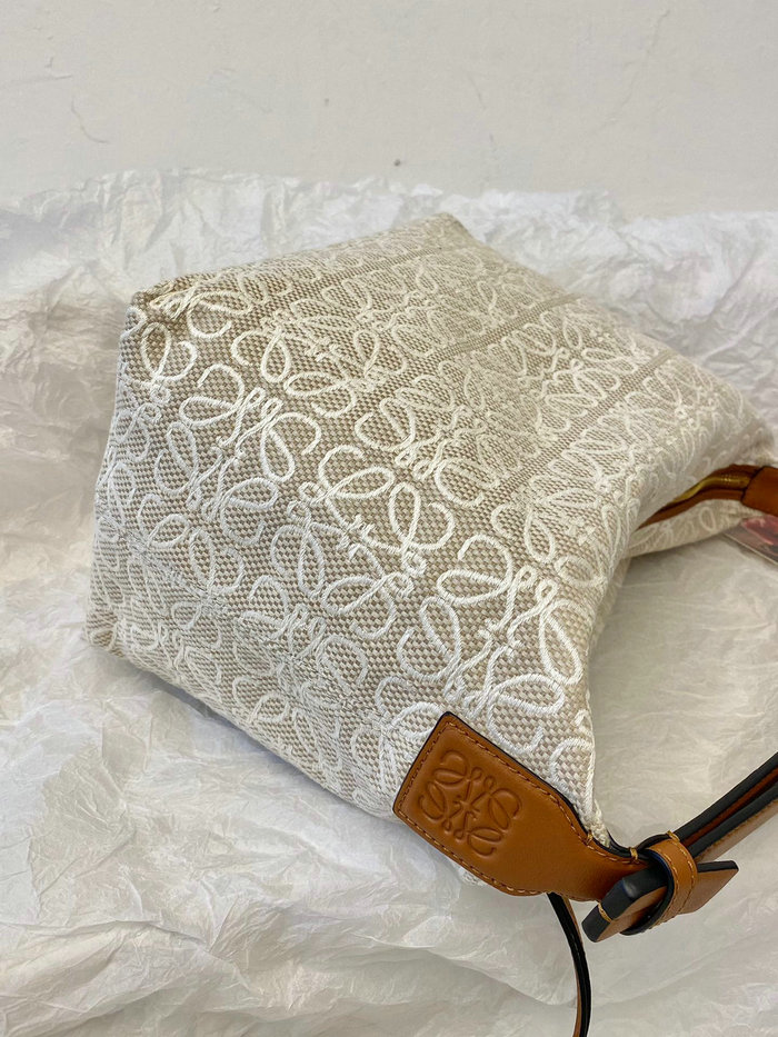Loewe Small Cubi bag in Anagram jacquard White 90668