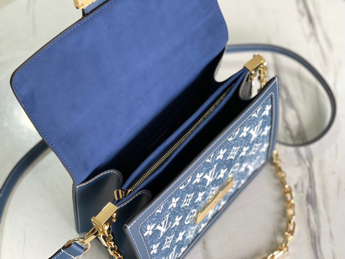 Louis Vuitton Denim Dauphine MM Blue M59631