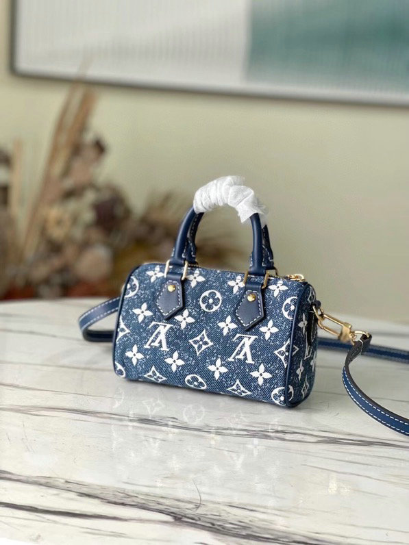 Louis Vuitton Denim Nano Speedy Blue M81213