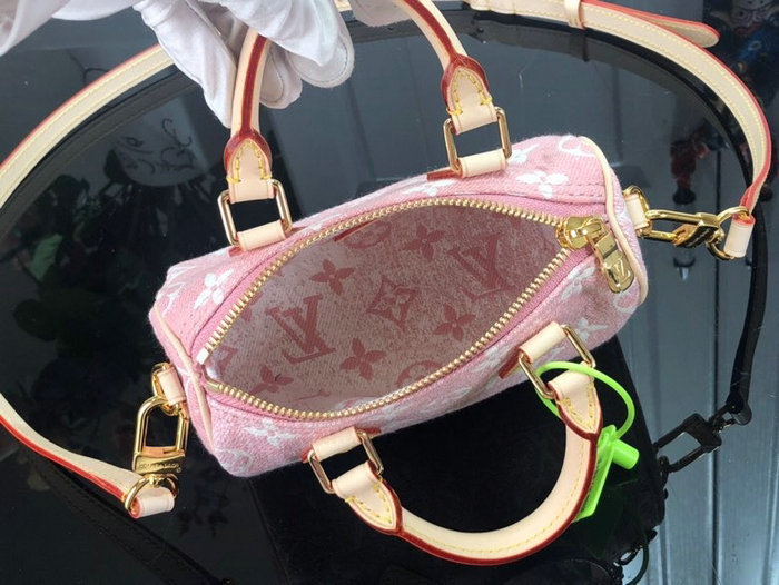 Louis Vuitton Denim Nano Speedy Pink M81213