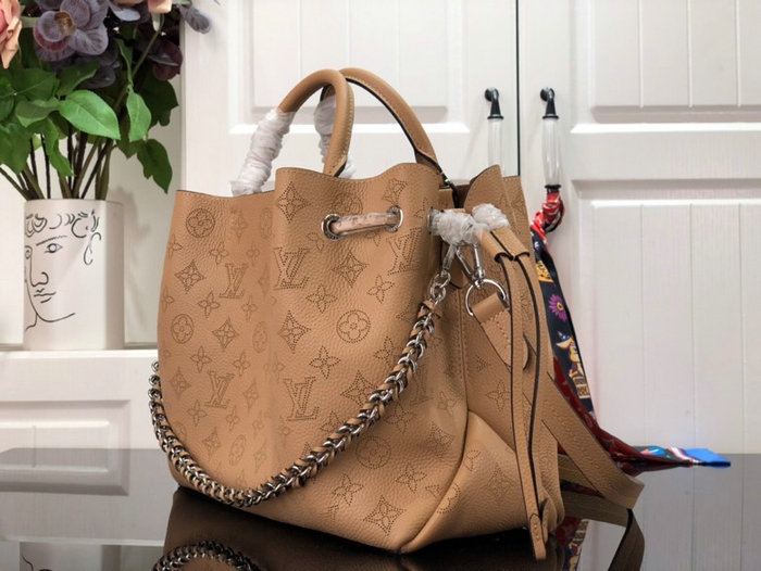 Louis Vuitton Mahina Leather Bella Tote Beige M59200