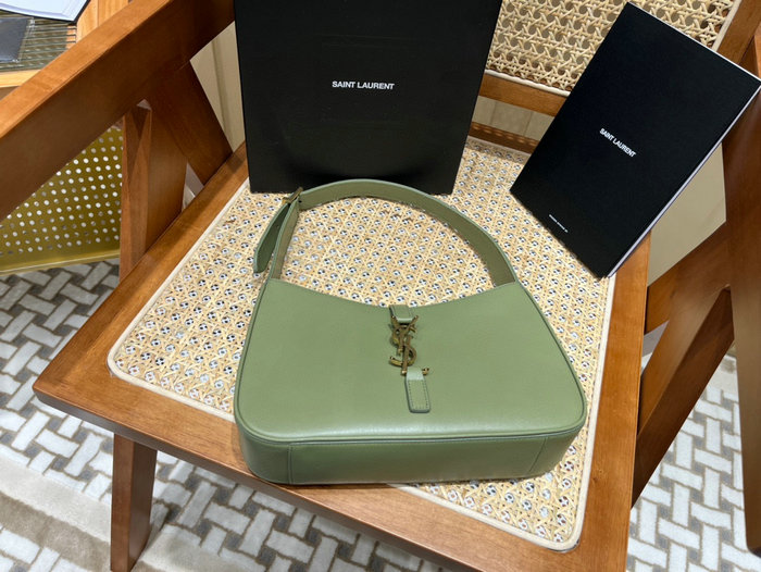 Saint Laurent Monogram Smooth Leahter Hobo Bag Green 657228