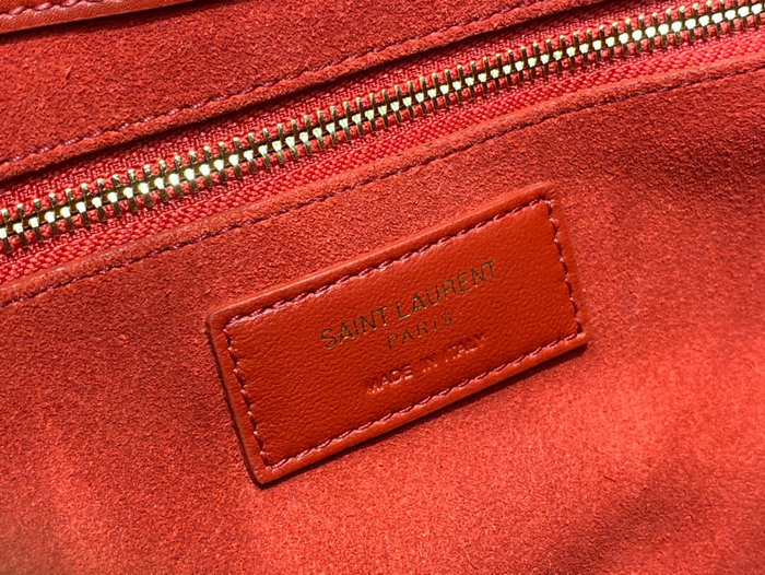 Saint Laurent Monogram Smooth Leahter Hobo Bag Red 657228