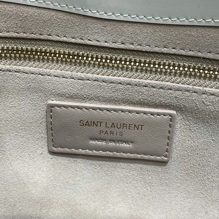 Saint Laurent Monogram Smooth Leahter Hobo Bag White 657228