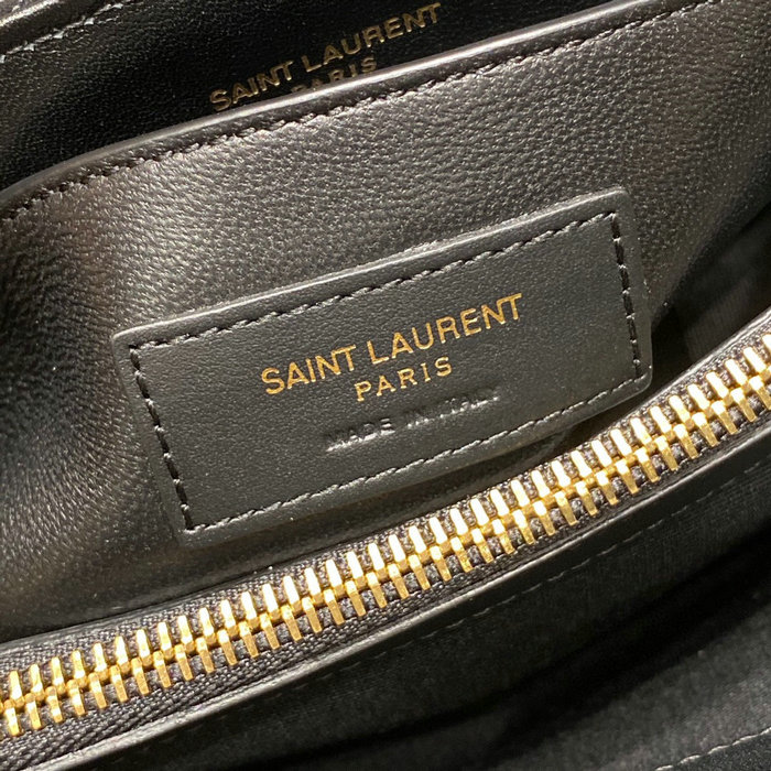 Saint Laurent Small Suede Loulou Chain Bag Black 494699