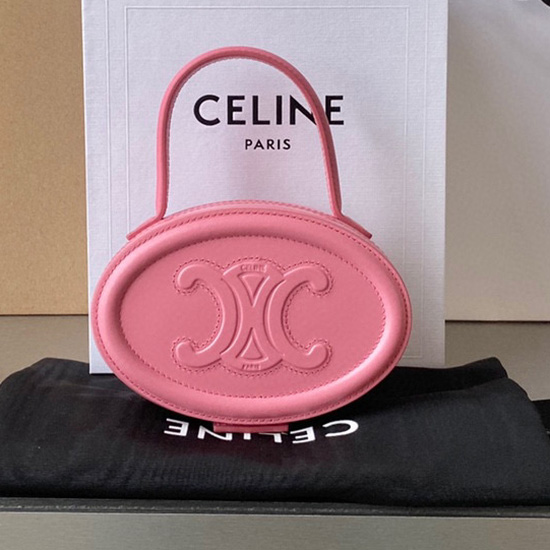 Celine Oval Minaudiere Cuir Triomphe Flamingo C35506