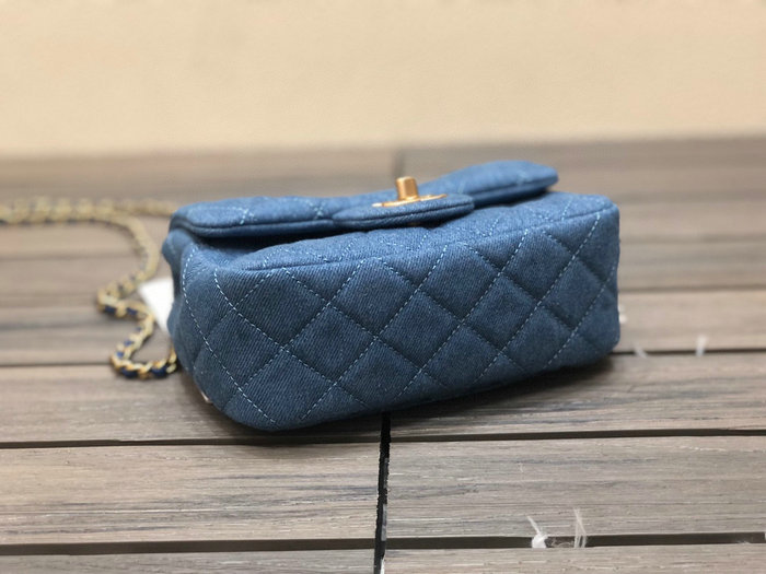 Chanel Denim Mini Flap Bag Blue AS1786