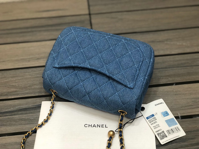 Chanel Denim Mini Flap Bag Blue AS1786