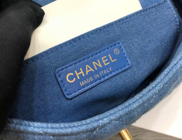 Chanel Denim Small Flap Bag Blue AS1787