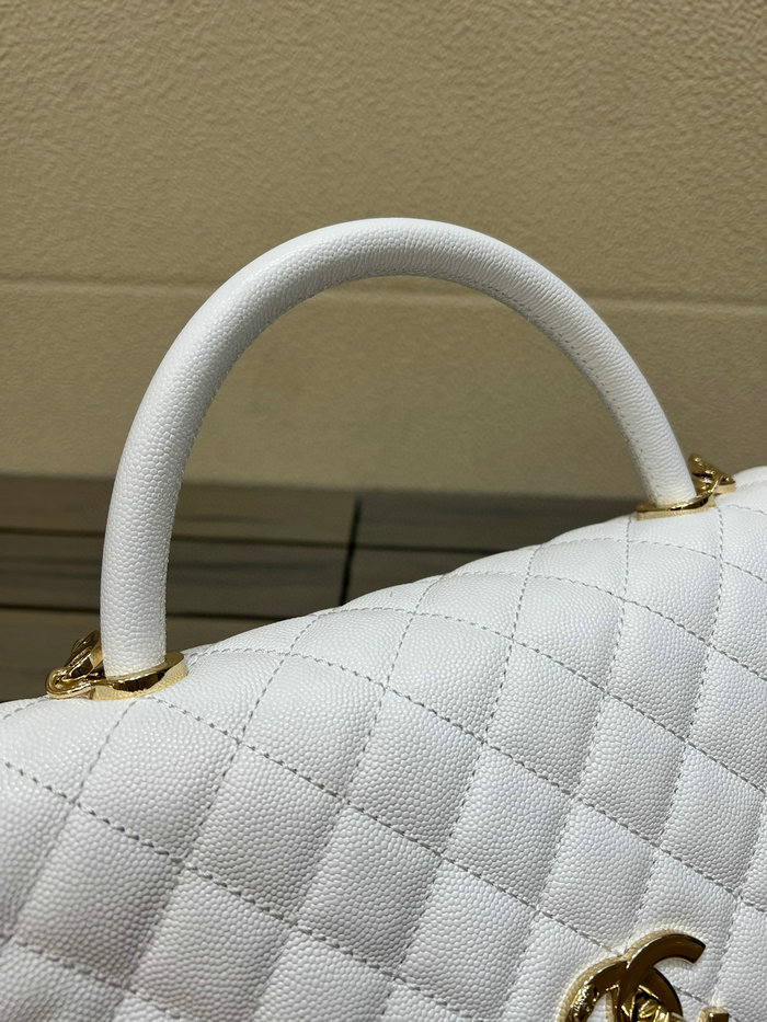 Chanel Flap Bag with Top Handle White A92991