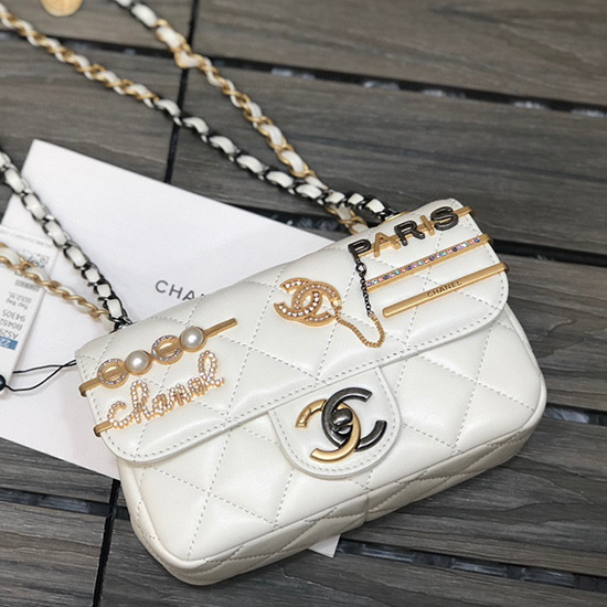 Chanel Mini Flap Bag White AS2978