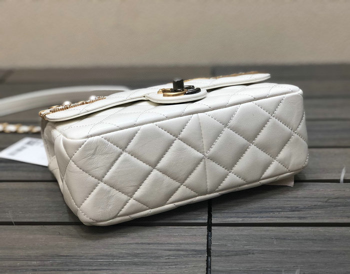 Chanel Small Flap Bag White AS2979