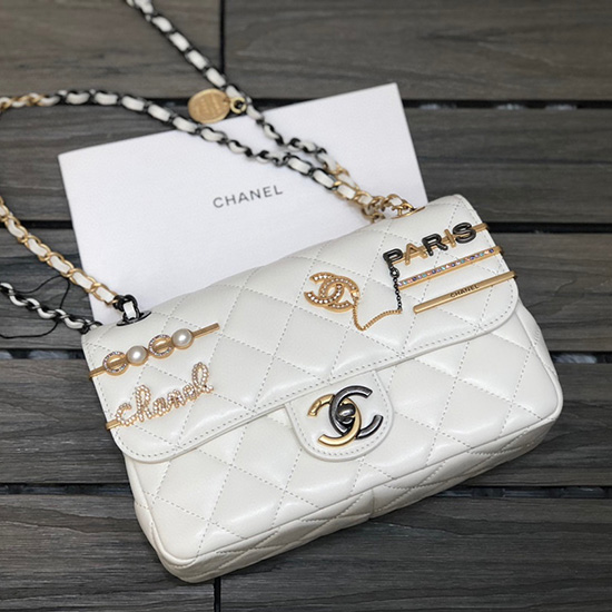 Chanel Small Flap Bag White AS2979