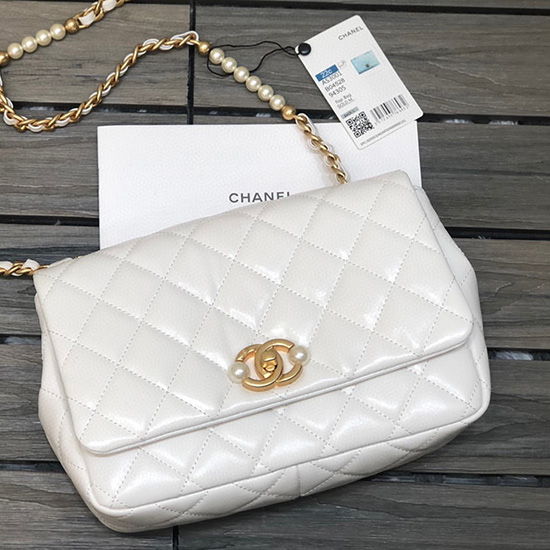Chanel Small Flap Bag White AS3001