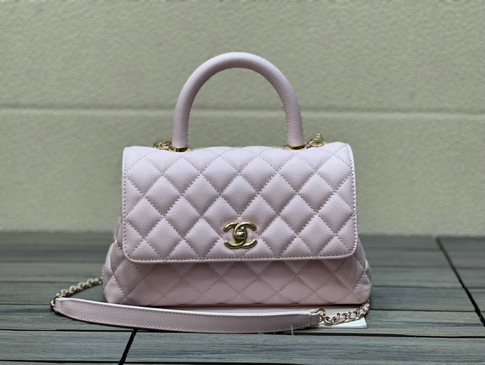Chanel Small Flap Bag with Top Handle Pink A92990