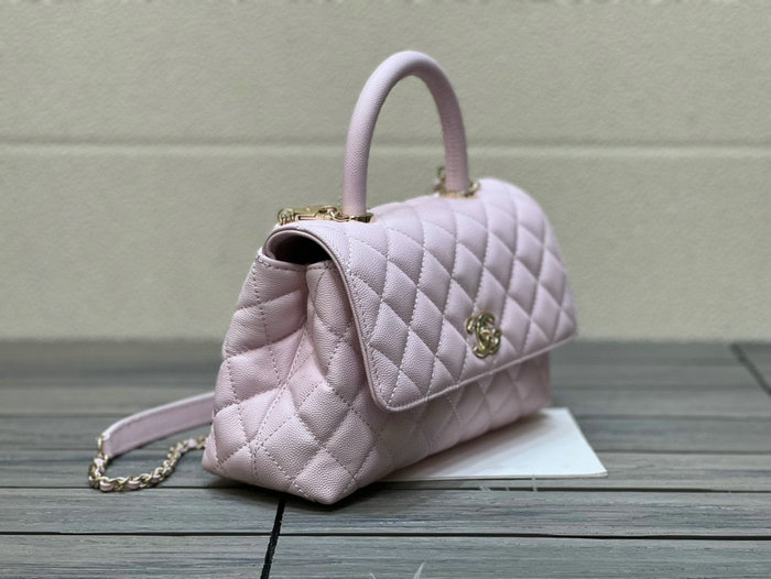 Chanel Small Flap Bag with Top Handle Pink A92990