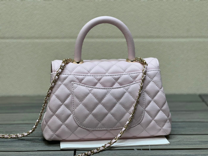 Chanel Small Flap Bag with Top Handle Pink A92990