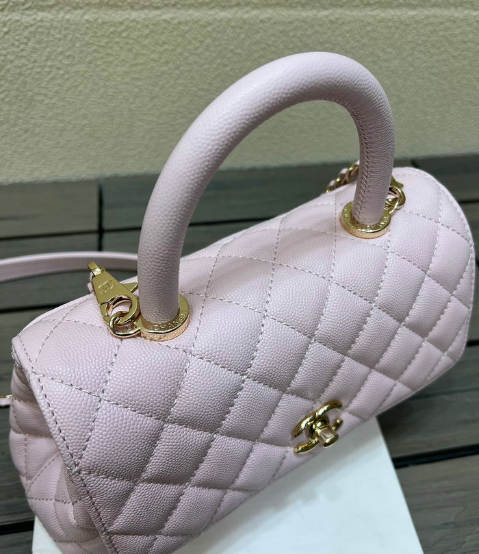 Chanel Small Flap Bag with Top Handle Pink A92990