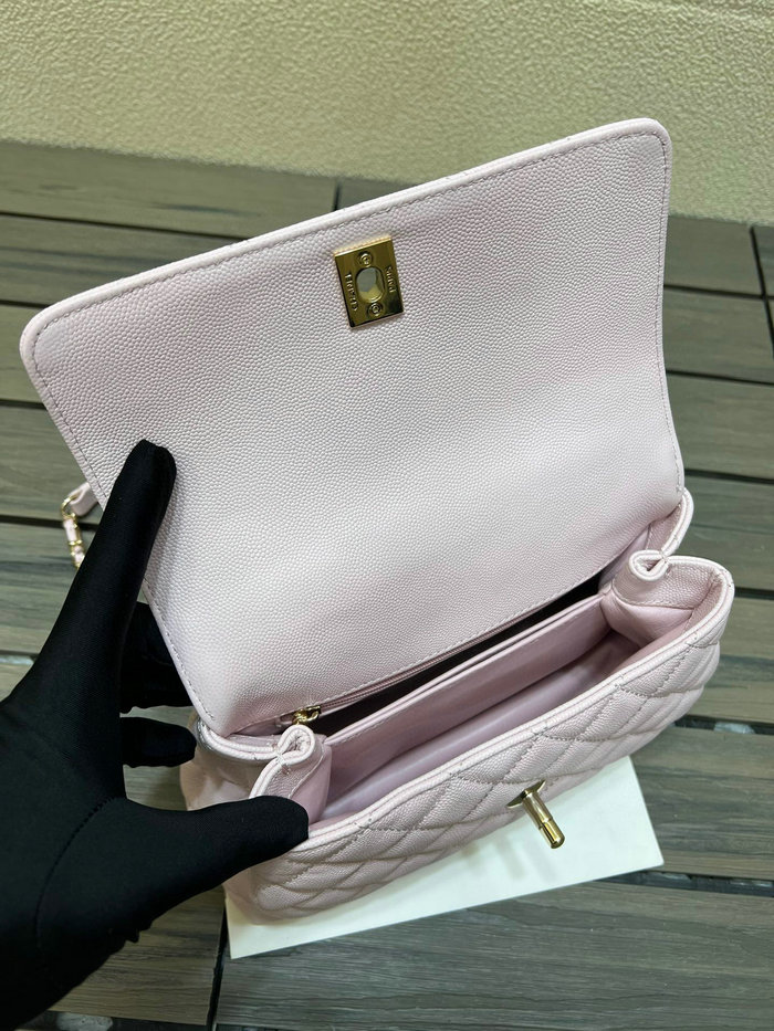 Chanel Small Flap Bag with Top Handle Pink A92990