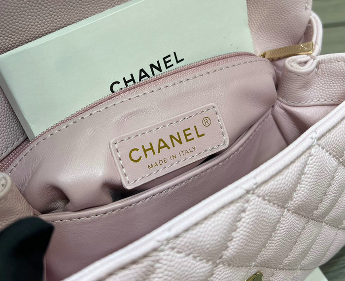 Chanel Small Flap Bag with Top Handle Pink A92990