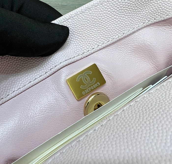 Chanel Small Flap Bag with Top Handle Pink A92990