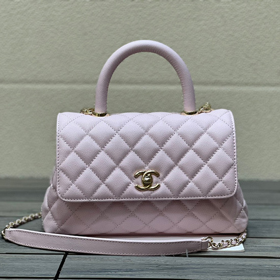 Chanel Small Flap Bag with Top Handle Pink A92990