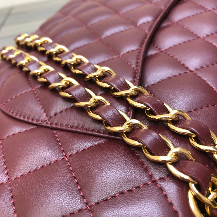 Classic Chanel Lambskin Medium Flap Bag Burgundy CF1112