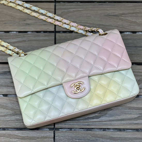 Classic Chanel Lambskin Medium Flap Bag Pink CF1112