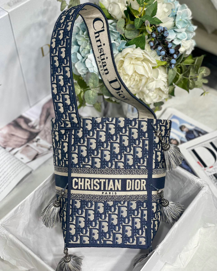 Dior D-bubble bucket bag Blue DM6006