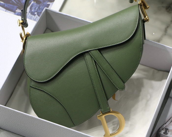 Dior Grained Calfskin Saddle Bag Green DM9001