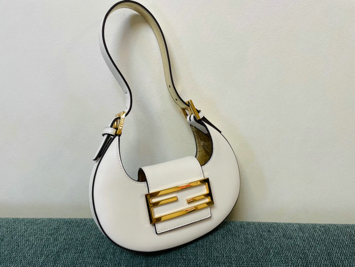 Fendi Cookie Leather Mini Bag White F8556