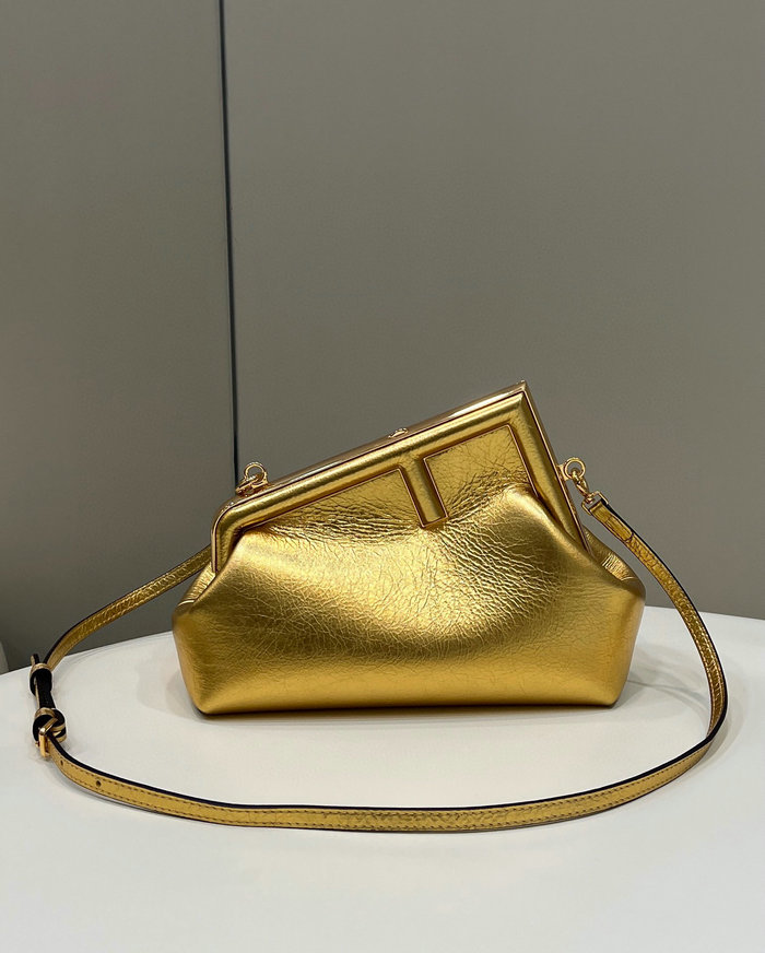 Fendi First Small Leather Bag Gold F80033