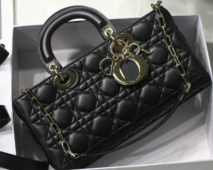 Lady D-joy Lambskin Bag Black D6001