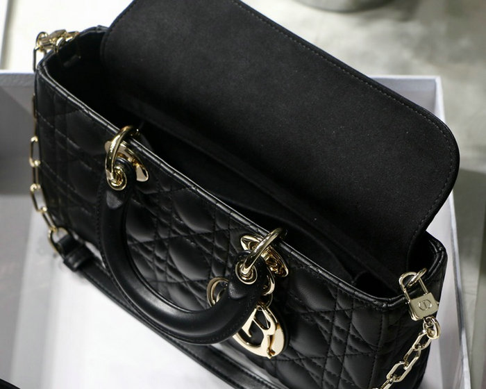 Lady D-joy Lambskin Bag Black D6001