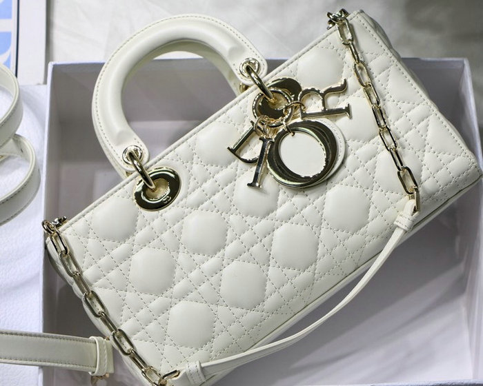 Lady D-joy Lambskin Bag White D6001