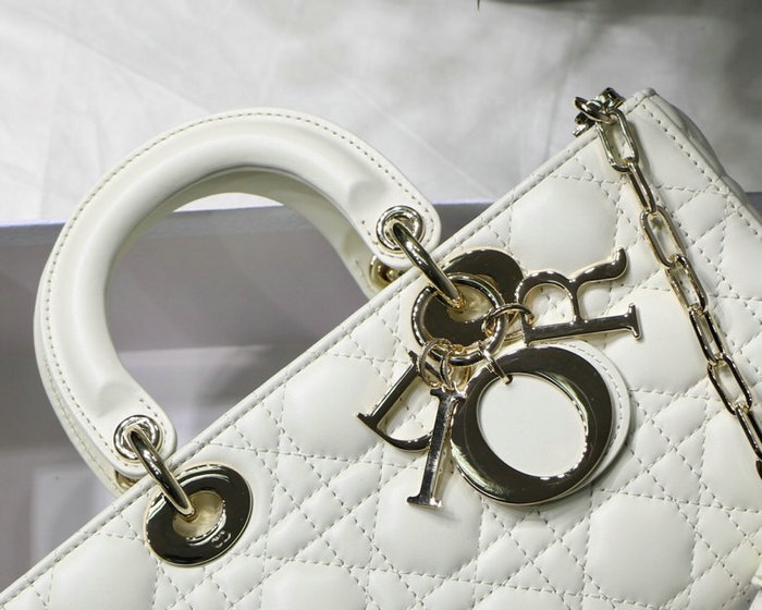 Lady D-joy Lambskin Bag White D6001