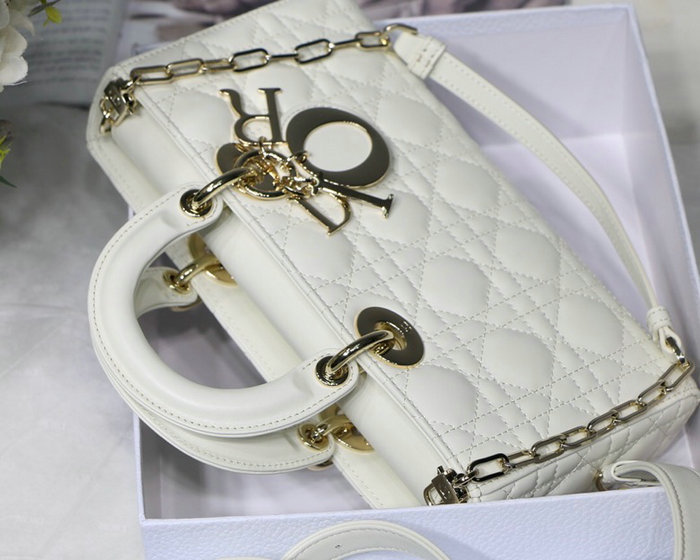 Lady D-joy Lambskin Bag White D6001