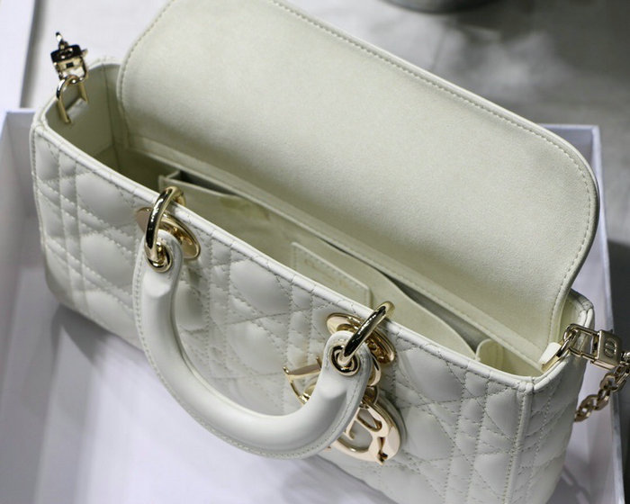 Lady D-joy Lambskin Bag White D6001